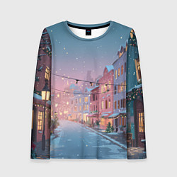 Лонгслив женский Новогодняя улица, цвет: 3D-принт