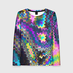 Лонгслив женский Абстракция переливы, цвет: 3D-принт