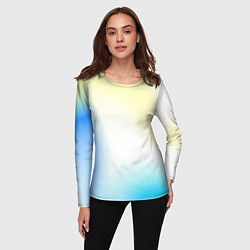 Лонгслив женский Color yellow blue white, цвет: 3D-принт — фото 2