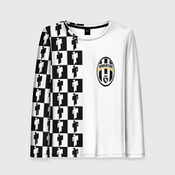 Лонгслив женский Ювентус паттерн люди, цвет: 3D-принт