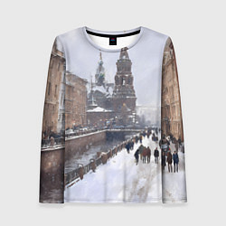 Лонгслив женский Санкт-Петербург зима, цвет: 3D-принт