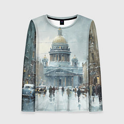 Лонгслив женский Санкт-Петербург зимний пейзаж, цвет: 3D-принт