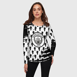 Лонгслив женский Манчестер сити краски люди, цвет: 3D-принт — фото 2