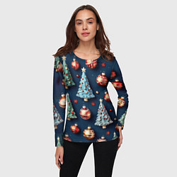 Лонгслив женский Новгодний паттерн, цвет: 3D-принт — фото 2