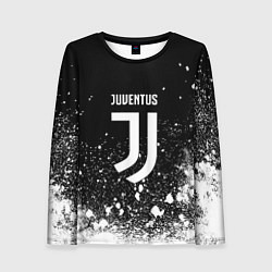 Женский лонгслив Ювентус всплеск белых красок