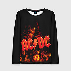 Женский лонгслив AC/DC Flame