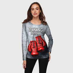 Лонгслив женский Boxing Russia, цвет: 3D-принт — фото 2