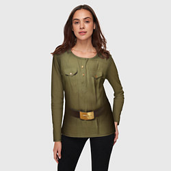 Лонгслив женский Униформа солдата цвета 3D-принт — фото 2