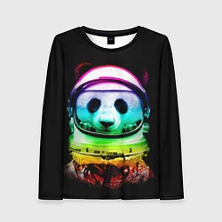 Лонгслив женский Панда космонавт, цвет: 3D-принт