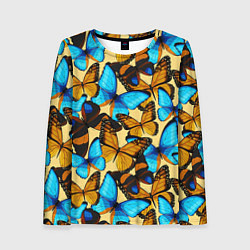 Лонгслив женский Бабочки, цвет: 3D-принт