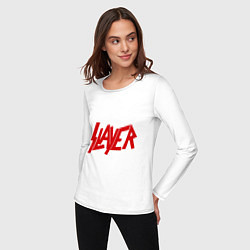 Лонгслив хлопковый женский Slayer, цвет: белый — фото 2