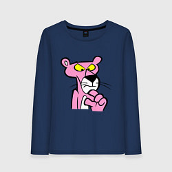 Лонгслив хлопковый женский Розовая пантера, цвет: тёмно-синий