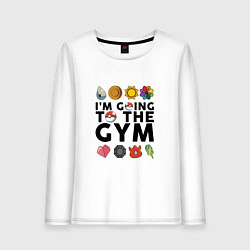 Лонгслив хлопковый женский Pokemon Im going to the gym (black), цвет: белый