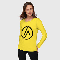 Лонгслив хлопковый женский Linkin Park: Sybmol, цвет: желтый — фото 2