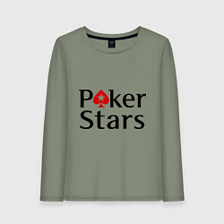 Лонгслив хлопковый женский Poker Stars, цвет: авокадо