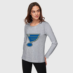 Лонгслив хлопковый женский St Louis Blues, цвет: меланж — фото 2