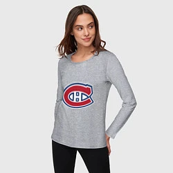 Лонгслив хлопковый женский Montreal Canadiens, цвет: меланж — фото 2