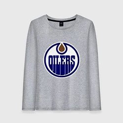 Лонгслив хлопковый женский Edmonton Oilers, цвет: меланж