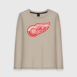 Лонгслив хлопковый женский Detroit Red Wings, цвет: миндальный