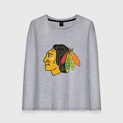 Лонгслив хлопковый женский Chicago Blackhawks, цвет: меланж