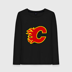 Лонгслив хлопковый женский Calgary Flames, цвет: черный