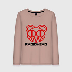 Лонгслив хлопковый женский Radiohead, цвет: пыльно-розовый