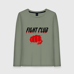 Лонгслив хлопковый женский Fight Club, цвет: авокадо