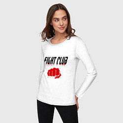 Лонгслив хлопковый женский Fight Club, цвет: белый — фото 2