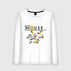Лонгслив хлопковый женский House M.D. Pills, цвет: белый