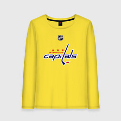 Лонгслив хлопковый женский Washington Capitals: Ovechkin 8, цвет: желтый