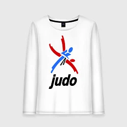 Лонгслив хлопковый женский Judo Emblem, цвет: белый