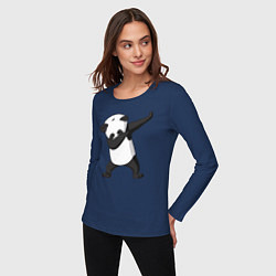 Лонгслив хлопковый женский Panda dab, цвет: тёмно-синий — фото 2