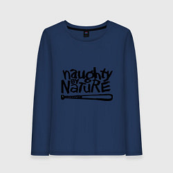 Лонгслив хлопковый женский Naughty by nature, цвет: тёмно-синий