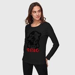 Лонгслив хлопковый женский 2pac (black), цвет: черный — фото 2