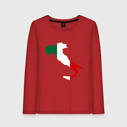 Лонгслив хлопковый женский Италия (Italy), цвет: красный