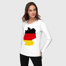 Лонгслив хлопковый женский Германия (Germany), цвет: белый — фото 2