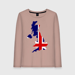 Лонгслив хлопковый женский Великобритания (Great Britain), цвет: пыльно-розовый