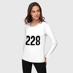 Лонгслив хлопковый женский 228, цвет: белый — фото 2
