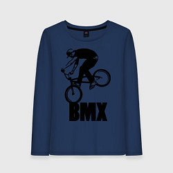 Лонгслив хлопковый женский BMX 3, цвет: тёмно-синий