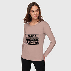 Лонгслив хлопковый женский NWA, цвет: пыльно-розовый — фото 2
