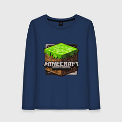 Лонгслив хлопковый женский Minecraft: Pocket Edition, цвет: тёмно-синий