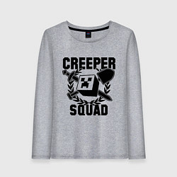Лонгслив хлопковый женский Creeper Squad, цвет: меланж