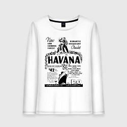 Лонгслив хлопковый женский Havana Cuba, цвет: белый