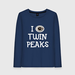 Лонгслив хлопковый женский I love Twin Peaks, цвет: тёмно-синий