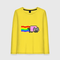 Лонгслив хлопковый женский Nyan Cat, цвет: желтый