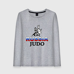 Лонгслив хлопковый женский Russia judo, цвет: меланж