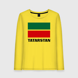 Лонгслив хлопковый женский Флаг Татарстана, цвет: желтый