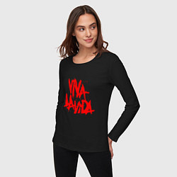 Лонгслив хлопковый женский Viva La Vida, цвет: черный — фото 2
