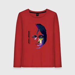 Лонгслив хлопковый женский John Lennon: Techno, цвет: красный