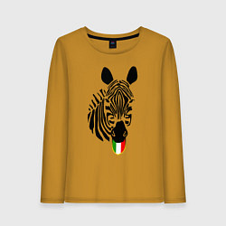 Лонгслив хлопковый женский Juventus Zebra, цвет: горчичный